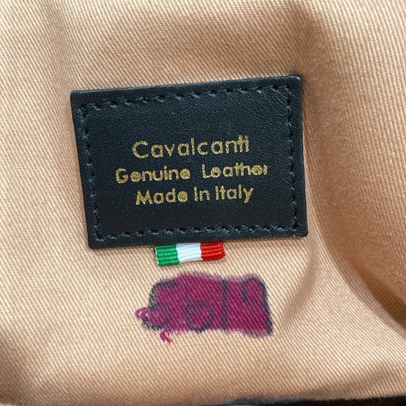 CAVALCANTI beautiful leather bag made in Italy zebra tiger pony hair 15”x13”x5” - Picture 9 of 16